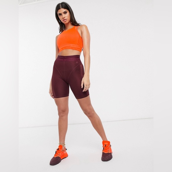 adidas x IVY PARK mesh legging shorts in maroon Size Small - Picture 12 of 12
